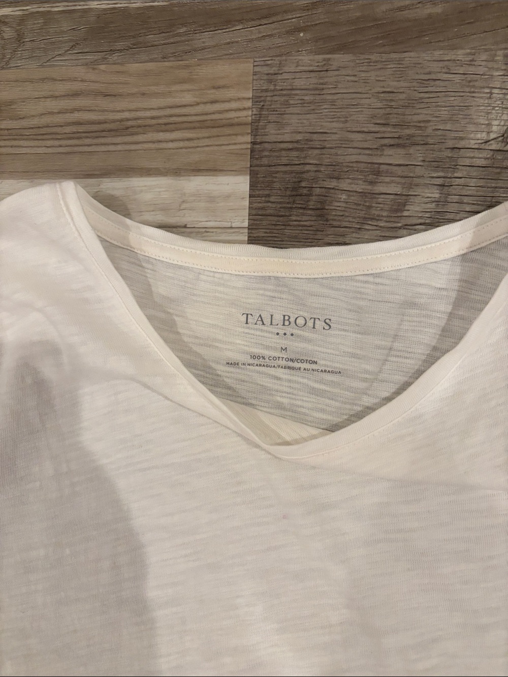 Talbots White Short-Sleeve Ruffle Hem Tee - Picture 2 of 5
